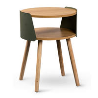 BEISTELLTISCH 40/40/55 cm Eiche massiv Grün, Eichefarben rund  - Eichefarben/Grün, Design, Holz/Holzwerkstoff (40/40/55cm) - Xora