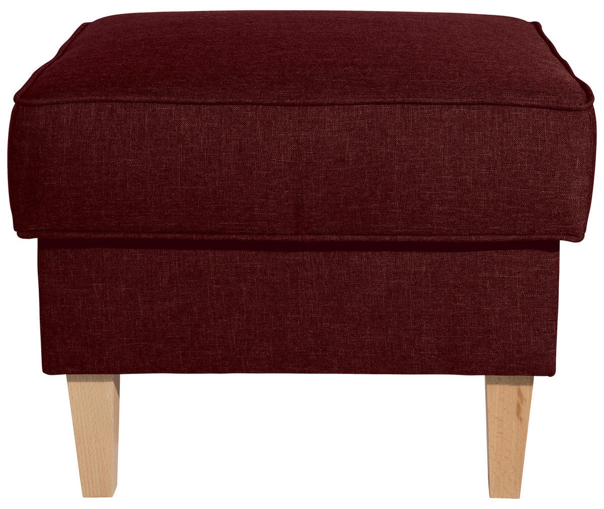HOCKER in Textil Dunkelrot  - Buchefarben/Dunkelrot, Design, Holz/Textil (53/45/53cm) - Max Winzer