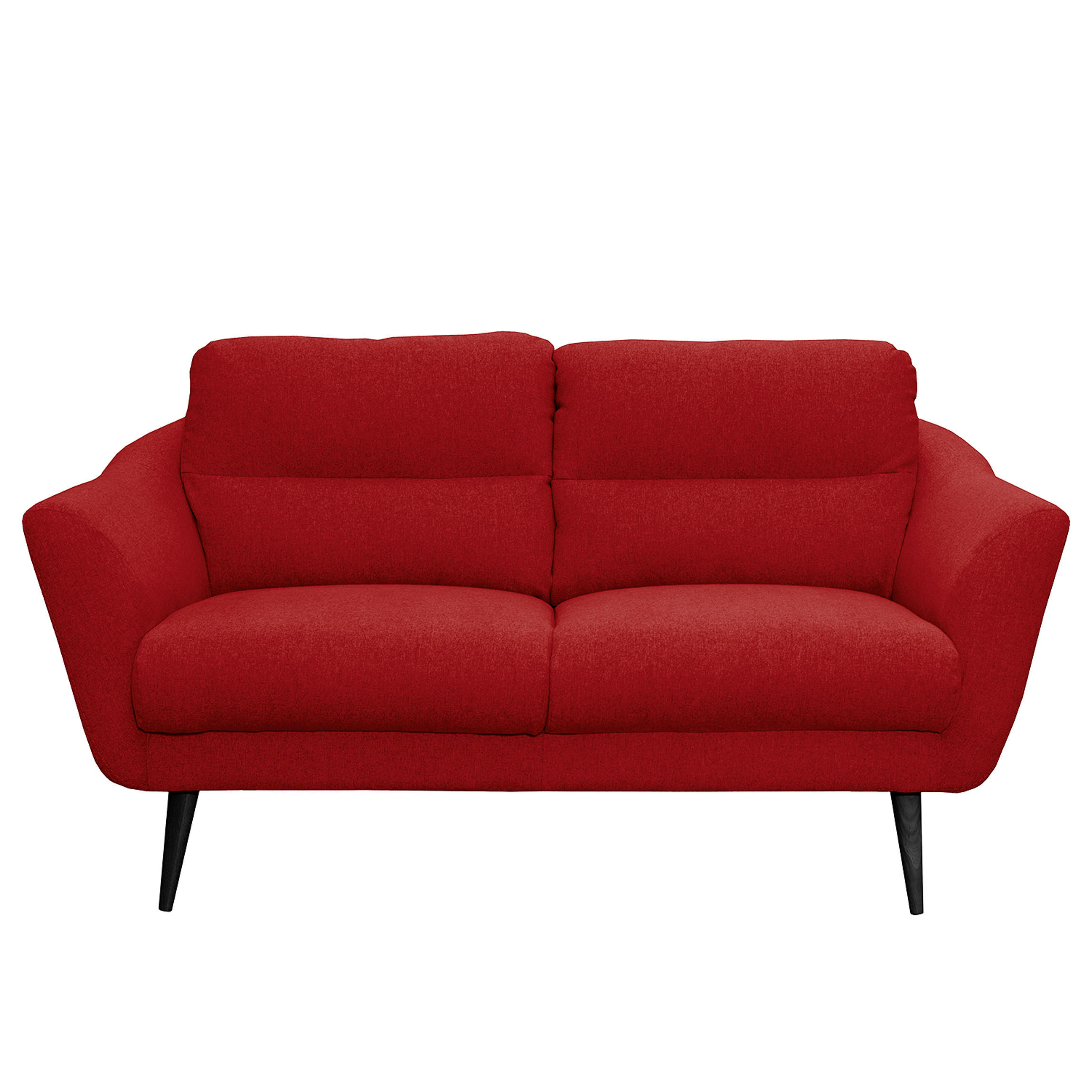 2-SITZER-SOFA in Webstoff Rot  - Rot/Schwarz, Design, Holz/Textil (158/87/88cm) - Livetastic
