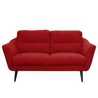 2-SITZER-SOFA in Webstoff Rot  - Rot/Schwarz, Design, Holz/Textil (158/87/88cm) - Livetastic