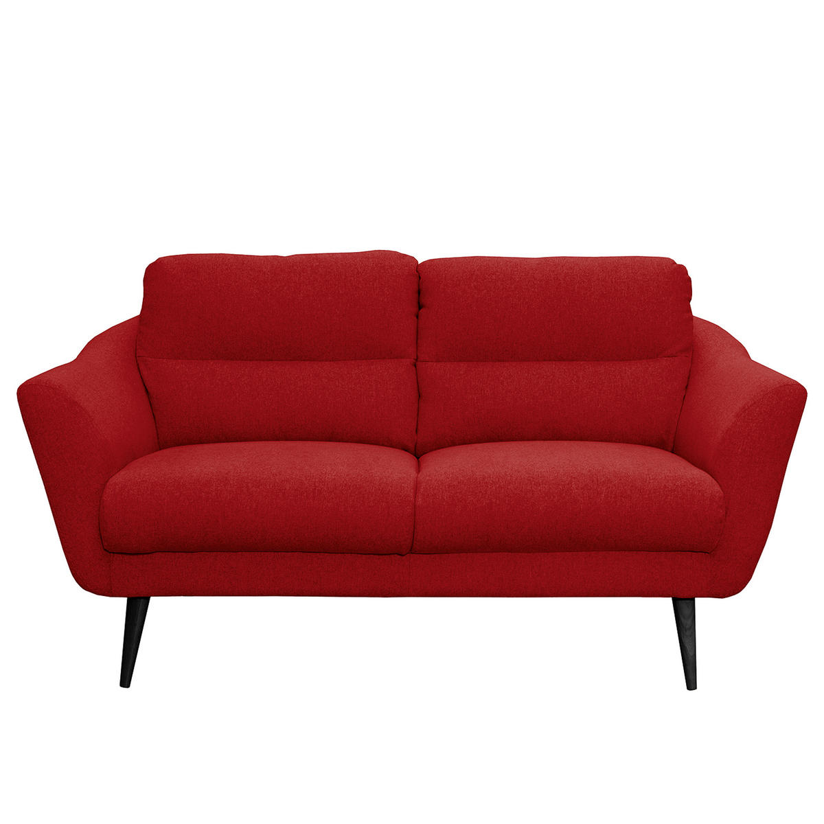 2-SITZER-SOFA in Webstoff Rot  - Rot/Schwarz, Design, Holz/Textil (158/87/88cm) - Livetastic