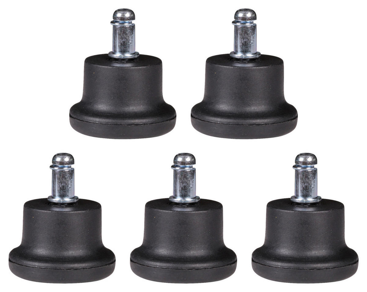 BÜROSTUHLGLEITER  - Schwarz, Basics, Kunststoff (5cm) - MID.YOU