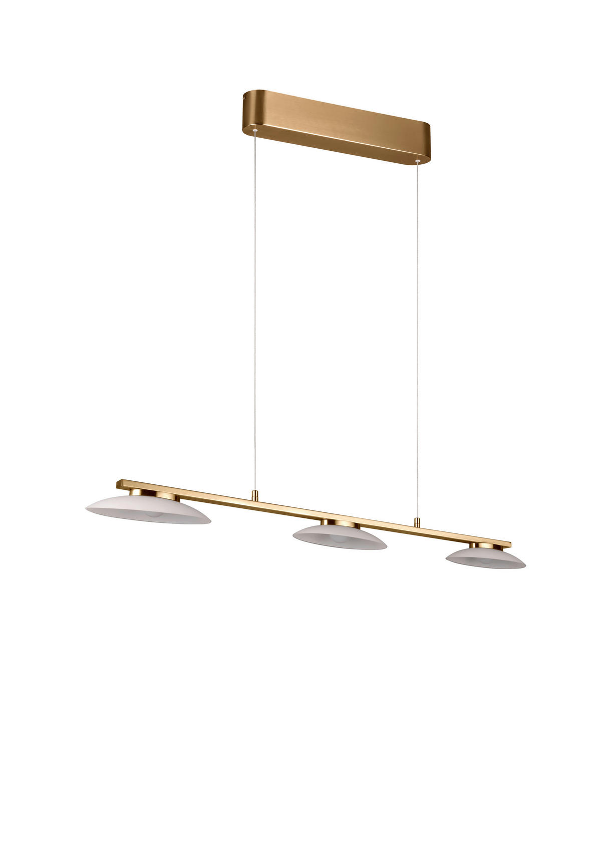 LED-PENDELLEUCHTE 102/10,5/150 cm    - Weiss/Messingfarben, Design, Glas/Metall (102/10,5/150cm) - Trio Leuchten
