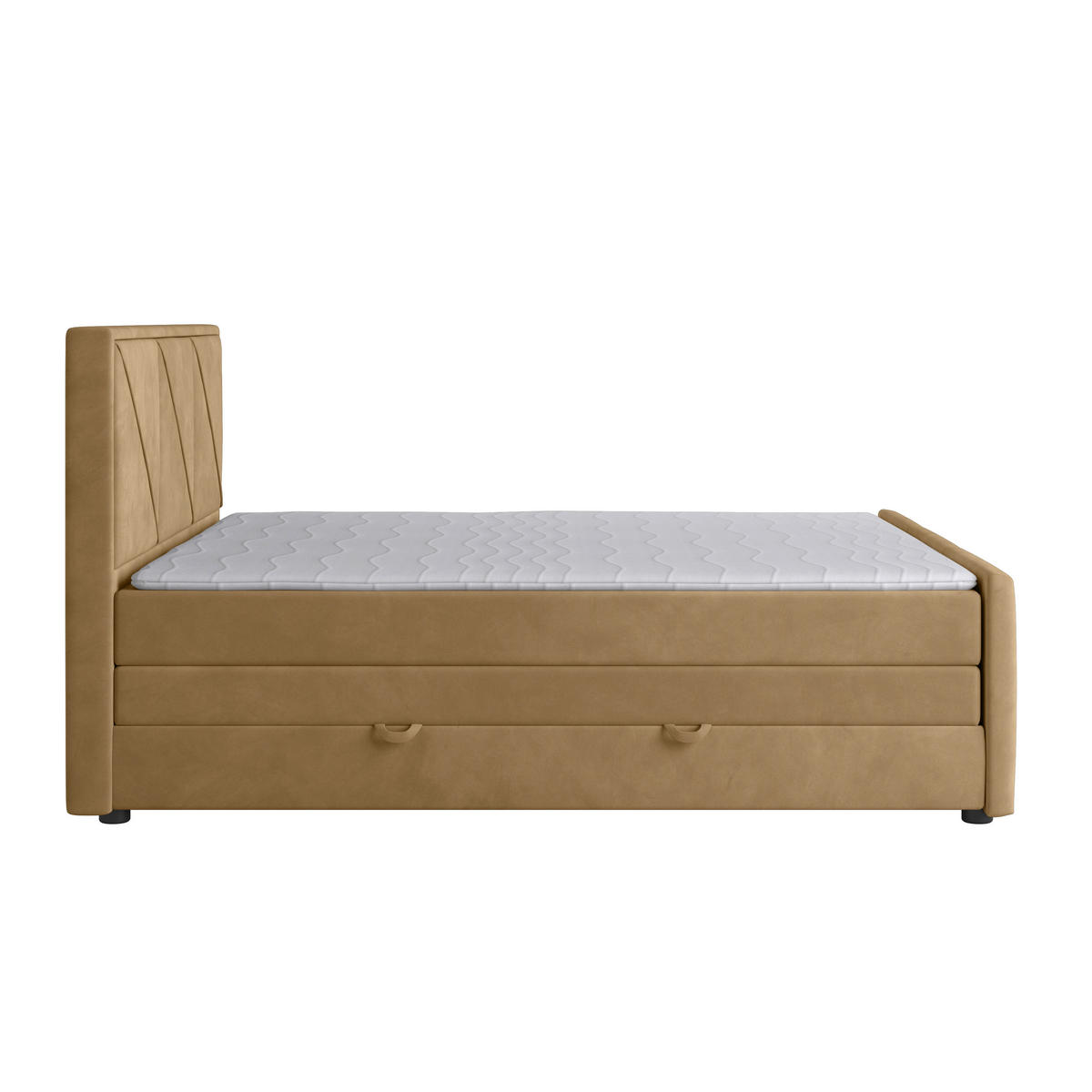 BOXSPRINGBETT 180/200 cm  in Beige  - Beige/Schwarz, MODERN, Holz/Kunststoff (180/200cm) - MID.YOU