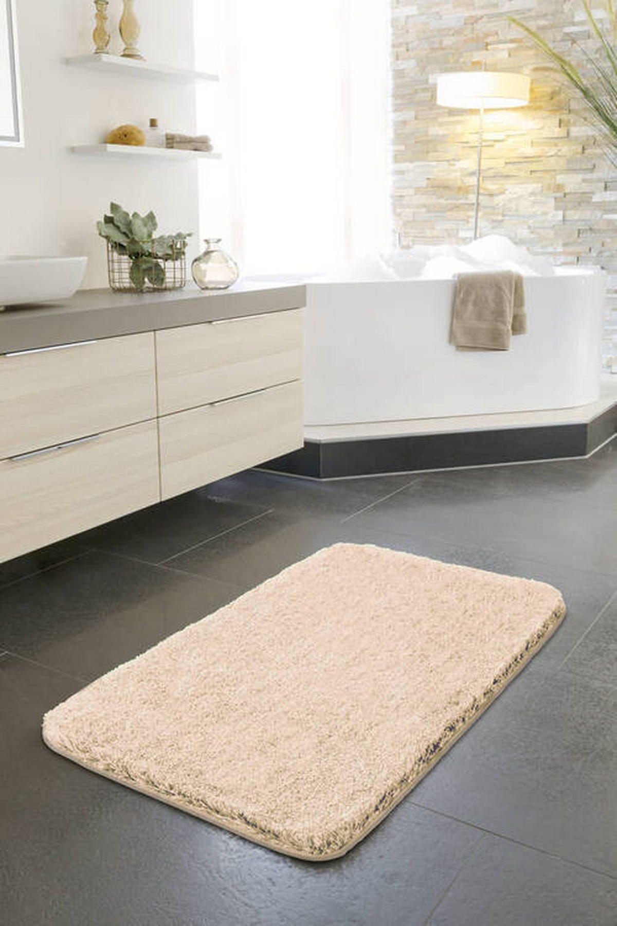 KOBEREC DO KOUPELNY, 60/100 cm - béžová, Basics, textil/plast (60/100cm) - Grund