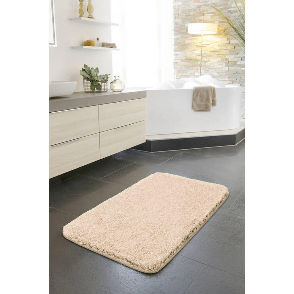 Thumbnail - Grund Badteppich Melange, Beige, Textil, Abstraktes, rechteckig, 50x80 cm, Oeko-Tex® Standard 100, Made in Europe, für F...