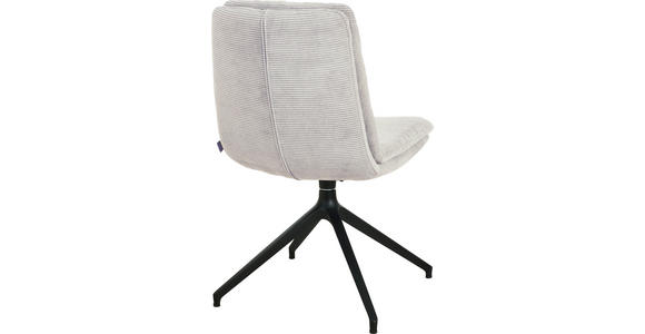 STUHL - Hellgrau/Schwarz, Design, Textil/Metall (49/90/68cm) - Johann Jakob