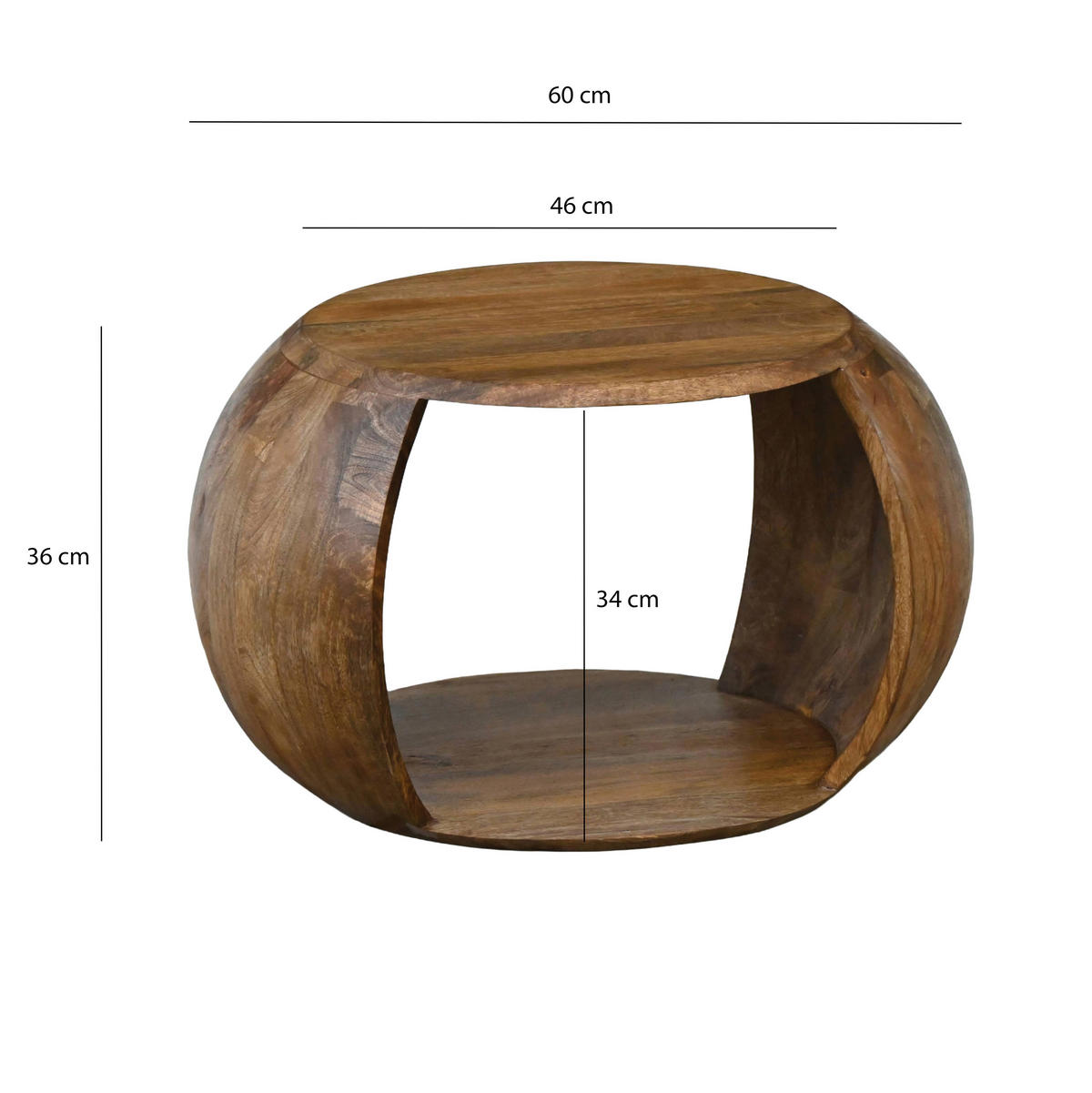Măsuță De Cafea din lemn, 60/46/36 cm   - maro, Design, lemn (60/46/36cm) - MID.YOU
