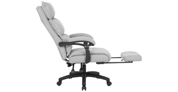 CHEFSESSEL  in Teddystoff Hellgrau  - Hellgrau/Schwarz, Design, Kunststoff/Textil (64,5/112/120/65cm) - Carryhome