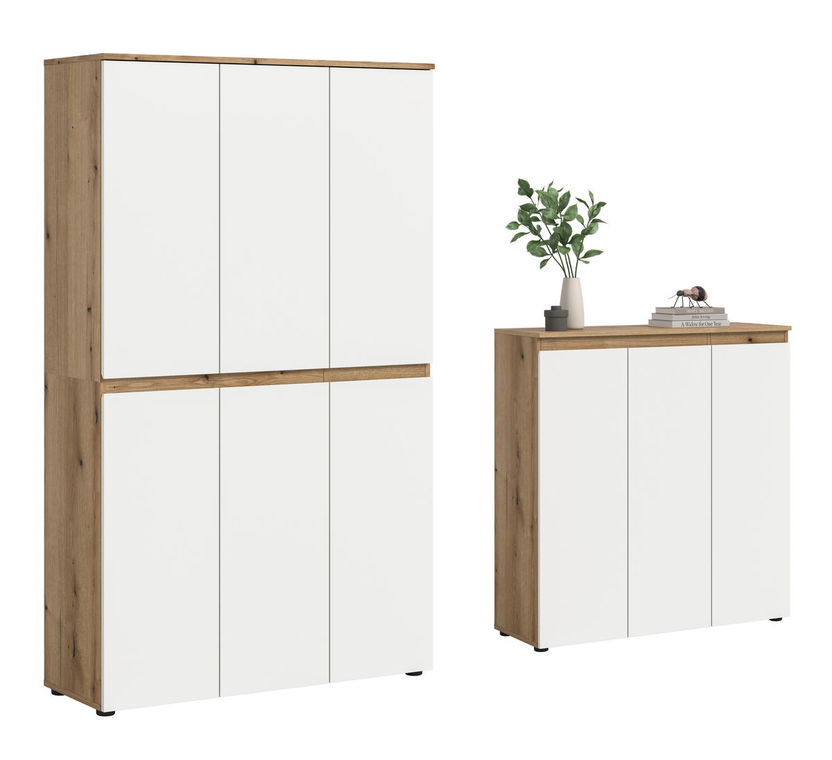 GARDEROBENSCHRANK  in 235/175/37 cm  - Eichefarben/Schwarz, Design, Holzwerkstoff/Kunststoff (235/175/37cm) - Livetastic