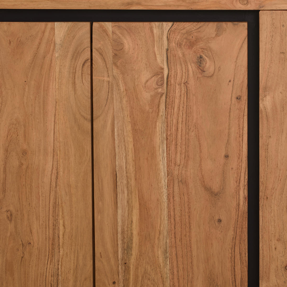 HIGHBOARD  in 115/150/40 cm  - Schwarz/Akaziefarben, Natur, Glas/Holz (115/150/40cm) - Livetastic