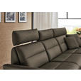 ECKSOFA  in Echtleder Graubraun  300/157 cm  - Graubraun/Schwarz, Design, Leder/Metall (300/157cm) - Dieter Knoll