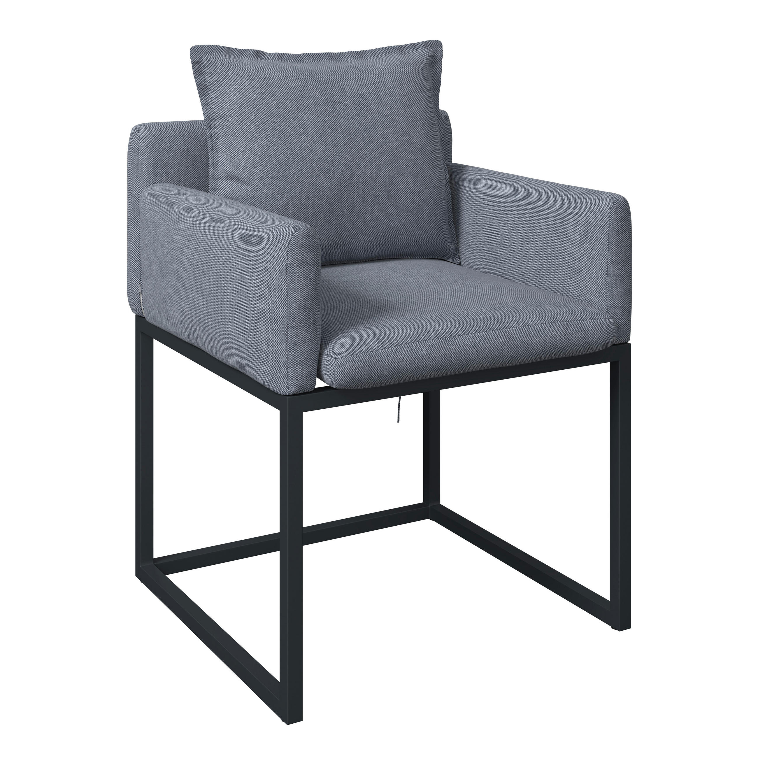 GARTENSESSEL Metall, Textil Dunkelgrau  - Graublau/Dunkelgrau, MODERN, Textil/Metall (63/75/60cm) - Beldano