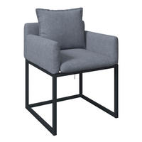 GARTENSESSEL Aluminium Dunkelgrau  - Graublau/Dunkelgrau, MODERN, Textil/Metall (63/75/60cm) - Gardenson