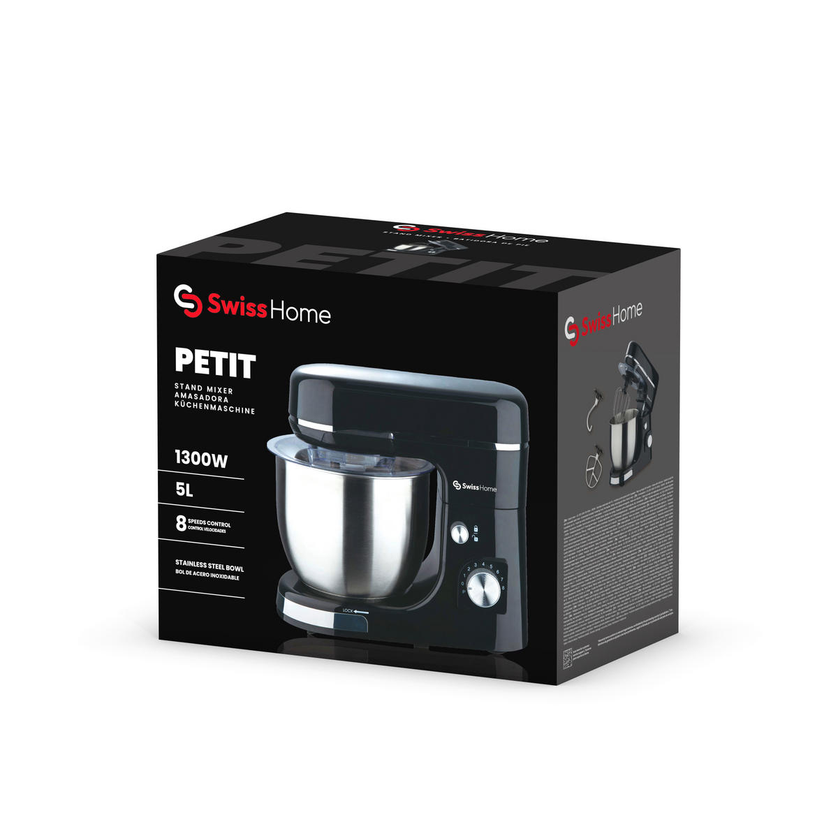 KÜCHENMASCHINE PETIT SH-6952  - Silberfarben/Schwarz, Basics, Kunststoff/Metall (38/23/33,5cm) - BERGNER