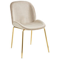 STUHL Samt Taupe, Goldfarben  - Taupe/Goldfarben, Trend, Textil/Metall (46/86/60cm) - Livetastic