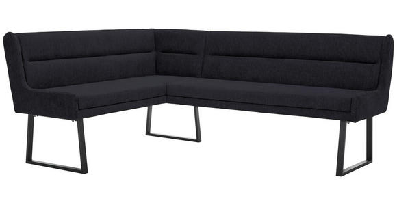 ECKBANK 159/217 cm Webstoff Schwarz - Schwarz, Design, Textil/Metall (159/217cm) - Novel