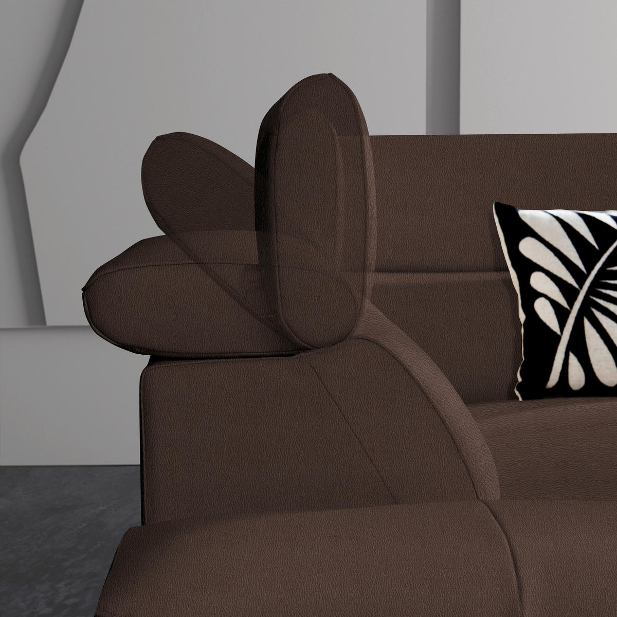 ECKSOFA  in Echtleder Braun  281/225 cm  - Schwarz/Braun, Design, Leder/Metall (281/225cm) - Celina Home