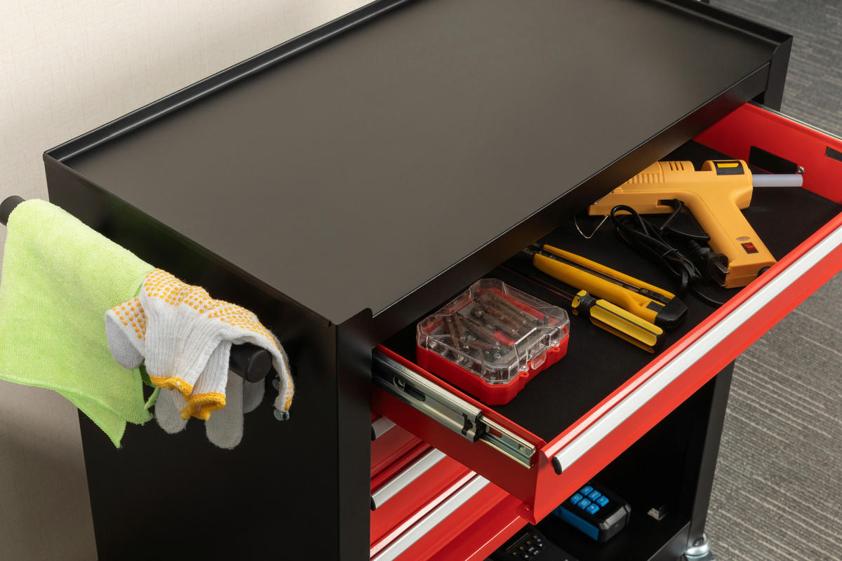 WERKSTATTWAGEN TC-174001  - Rot/Schwarz, KONVENTIONELL, Kunststoff/Metall (61,6/33/74,5cm)