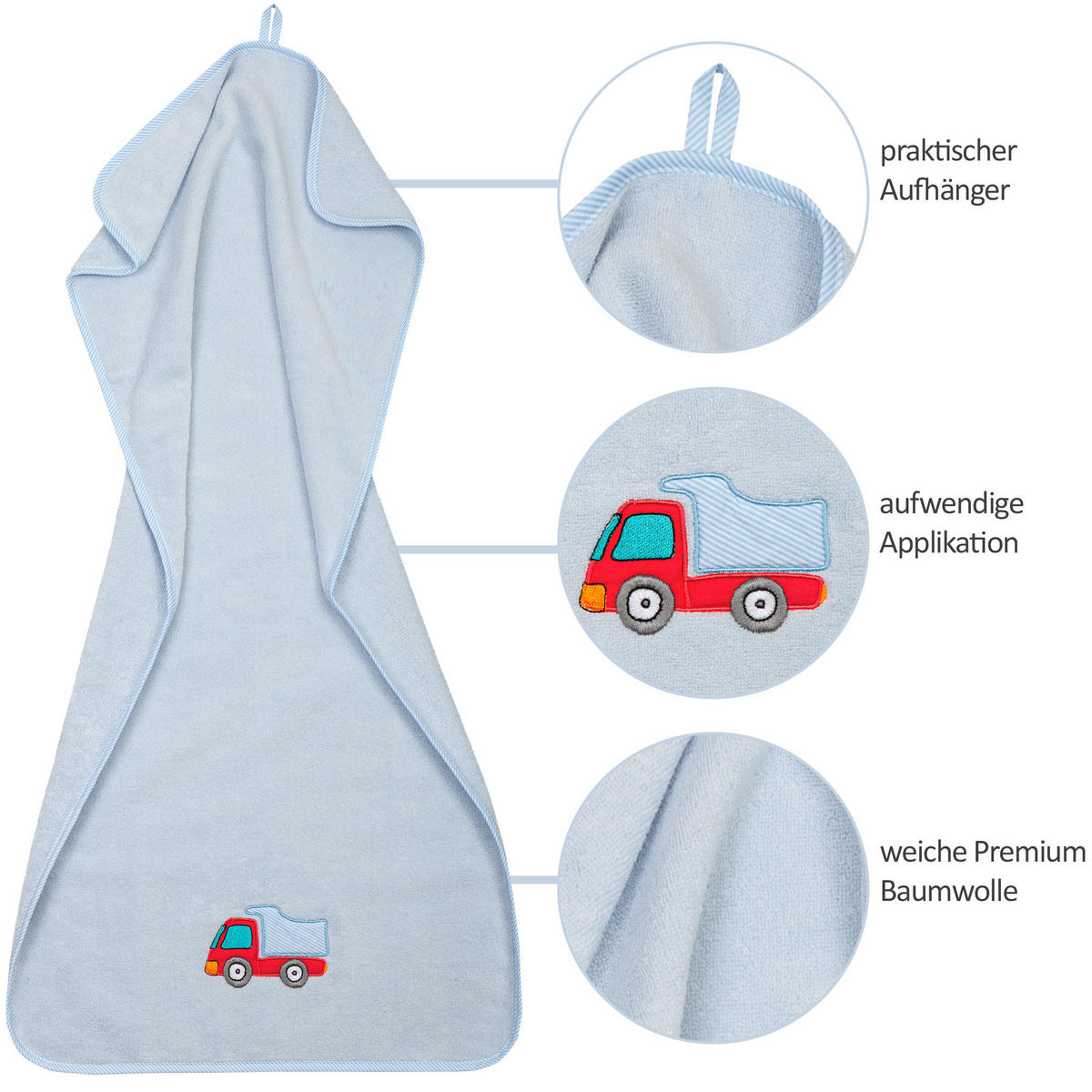 HANDTUCH AUTO Hellblau  - Hellblau, Basics, Textil (50/100cm)