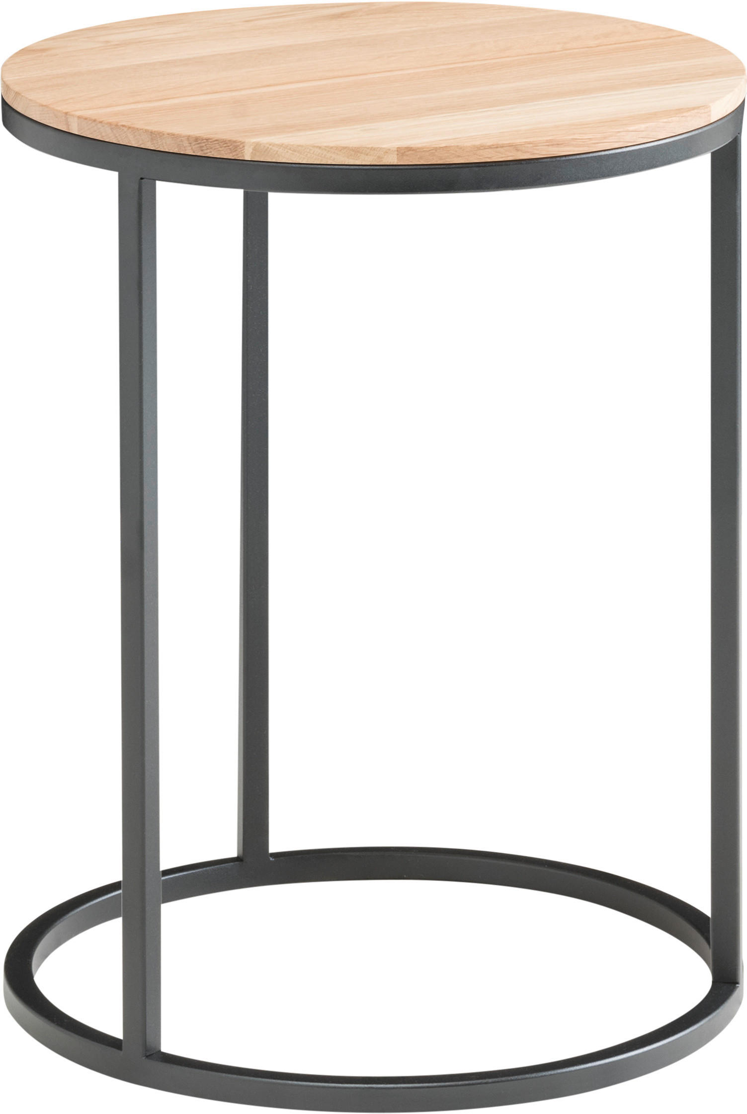 BEISTELLTISCH in Metall 39/39/54 cm  - Eiche Bianco/Schwarz, Design, Holz/Metall (39/39/54cm) - Johann Jakob