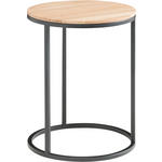 BEISTELLTISCH in Metall 39/39/54 cm  - Eiche Bianco/Schwarz, Design, Holz/Metall (39/39/54cm) - Johann Jakob