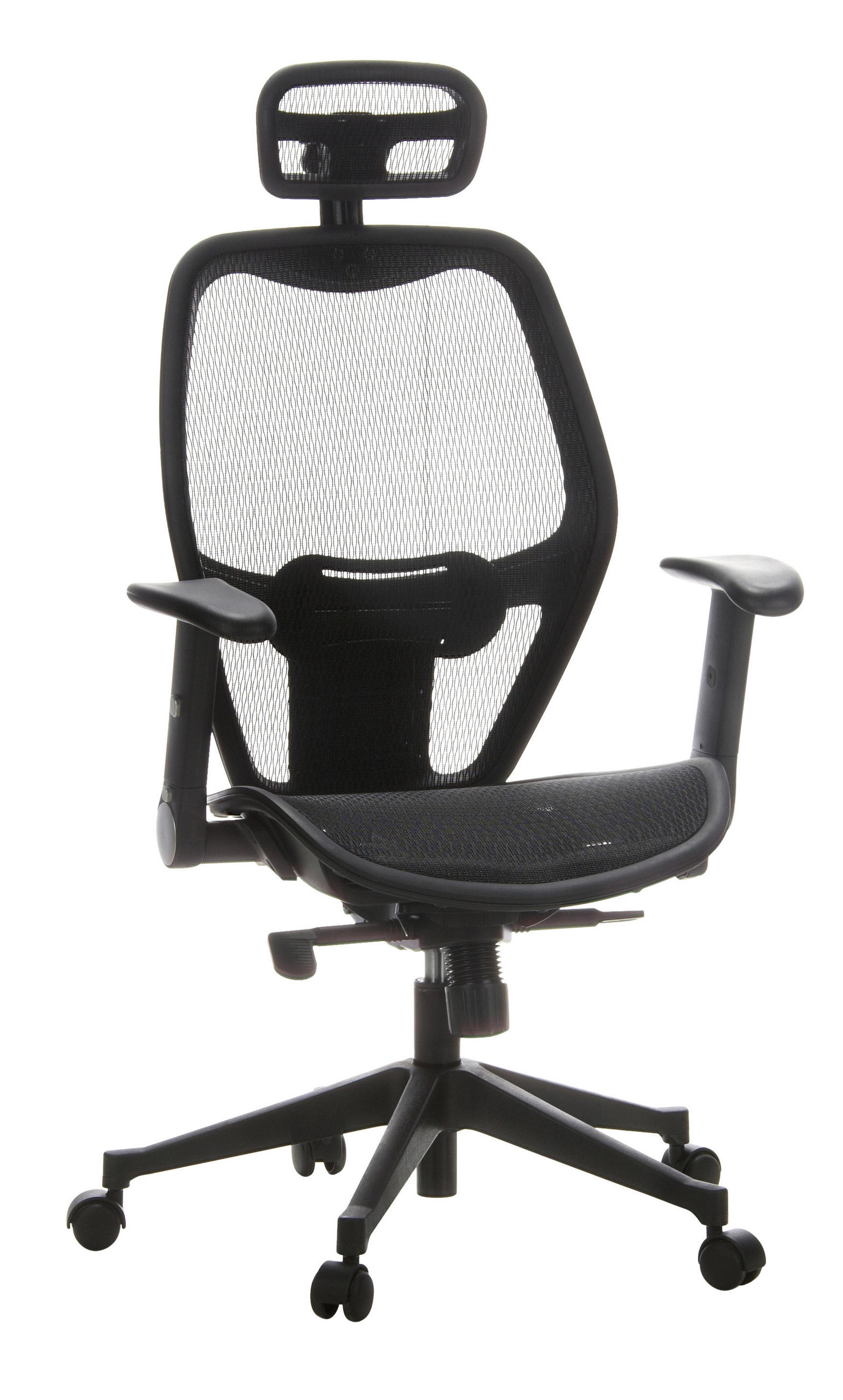 DREHSTUHL Netzbespannung Schwarz  - Schwarz, Basics, Kunststoff/Textil (59/117/48cm) - MID.YOU