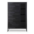 HIGHBOARD Schwarz  95/148/40 cm  - Schwarz, Trend, Glas/Holz (95/148/40cm) - Ambia Home