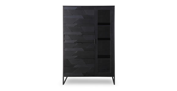 HIGHBOARD Schwarz  95/148/40 cm  - Schwarz, Trend, Glas/Holz (95/148/40cm) - Ambia Home