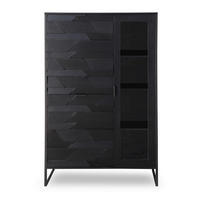 HIGHBOARD Schwarz  95/148/40 cm  - Schwarz, Trend, Glas/Holz (95/148/40cm) - Ambia Home