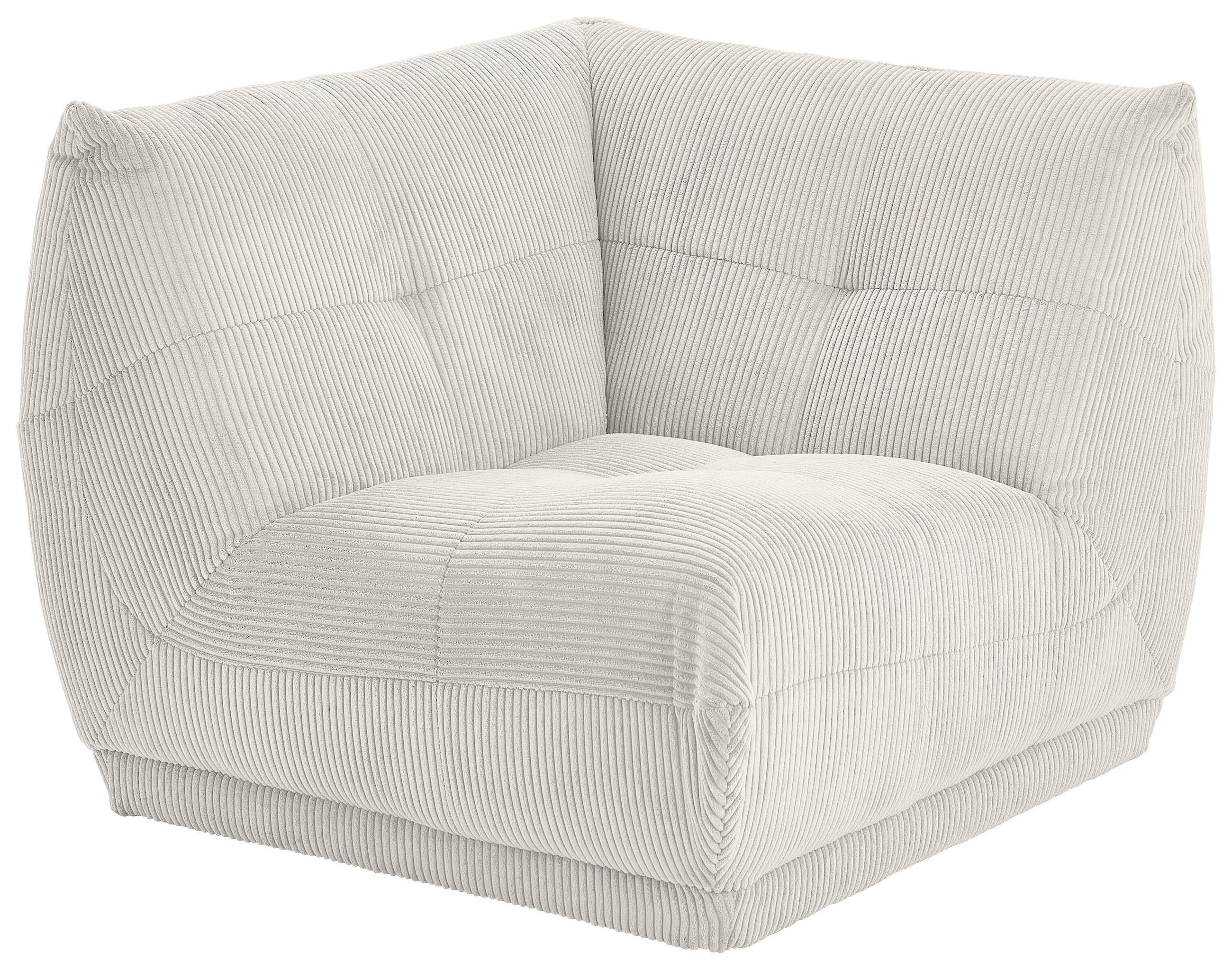 SOFAELEMENT GISELLE Cord Weiß  - Weiß, Trend, Textil (105/80/105cm) - Livetastic