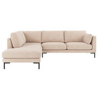 SOFFA i beige  - beige/svart, Klassisk, metall/trä (266/83/226cm) - Rowico