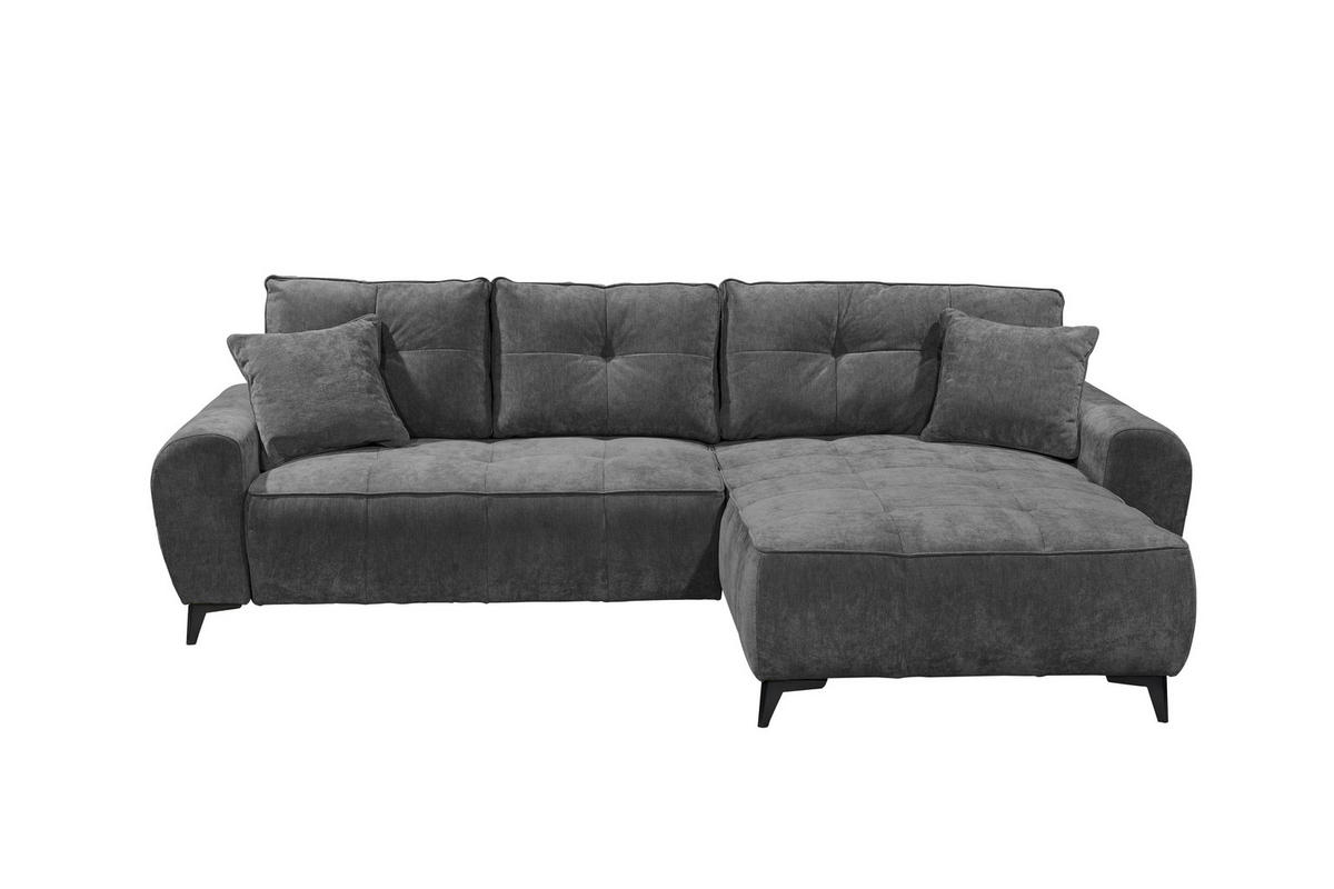 ECKSOFA Webstoff Anthrazit  - Anthrazit/Schwarz, Modern, Kunststoff/Textil (284/191cm) - MID.YOU