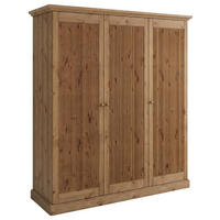 KLEIDERSCHRANK 189/213/63 cm,  in Eichefarben, 3 Tür(en)-türig  - Eichefarben/Silberfarben, KONVENTIONELL, Holz/Metall (189/213/63cm) - Linea Natura