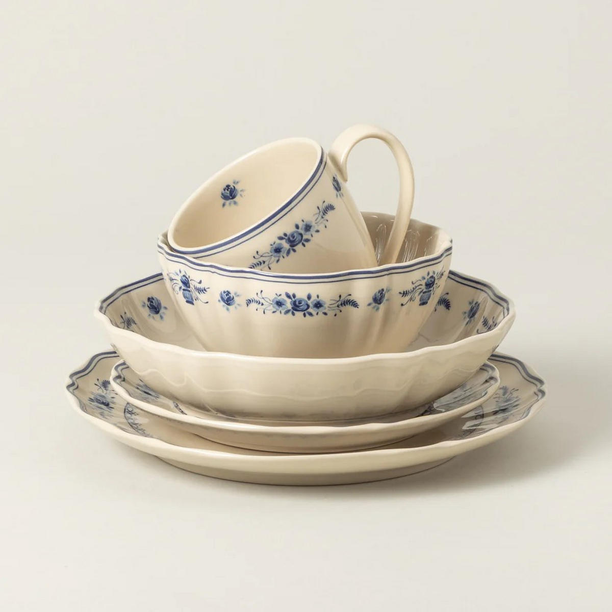 KOMBISERVICE Blau, Beige VILA 30-teilig 6 Personen  - Blau/Beige, Basics, Keramik - Costa Nova