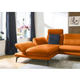 ECKSOFA in Echtleder Orange  195/308 cm  - Schwarz/Orange, Design, Leder/Metall (195/308cm) - Dieter Knoll