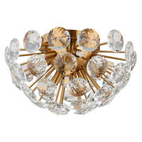 DECKENLEUCHTE VIRINA 39/22 cm   - Klar/Goldfarben, KONVENTIONELL, Glas/Metall (39/22cm) - Globo