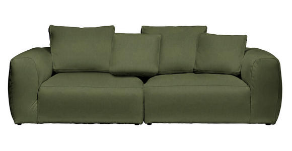 BIGSOFA Samt Dunkelgrün  - Dunkelgrün/Schwarz, MODERN, Kunststoff/Textil (260/70/122cm) - Carryhome