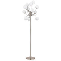 LED-STEHLEUCHTE 62/200 cm    - Schwarz/Weiß, KONVENTIONELL, Glas/Kunststoff (62/200cm) - Globo