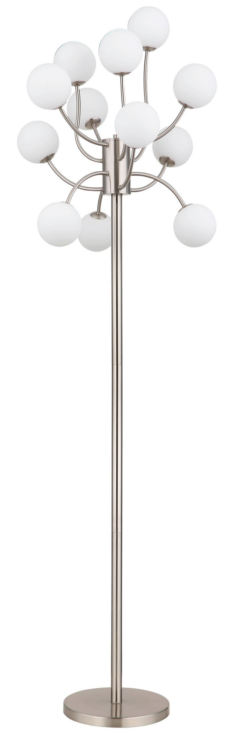 LED-STEHLEUCHTE 62/200 cm    - Schwarz/Weiß, KONVENTIONELL, Glas/Kunststoff (62/200cm) - Globo