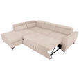 ECKSOFA Creme Velours  - Creme/Schwarz, KONVENTIONELL, Textil/Metall (217/255cm) - Carryhome