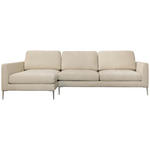 ECKSOFA Beige Chenille Rückenkissen, Rücken echt  - Beige/Silberfarben, KONVENTIONELL, Textil/Metall (143/284cm) - Carryhome