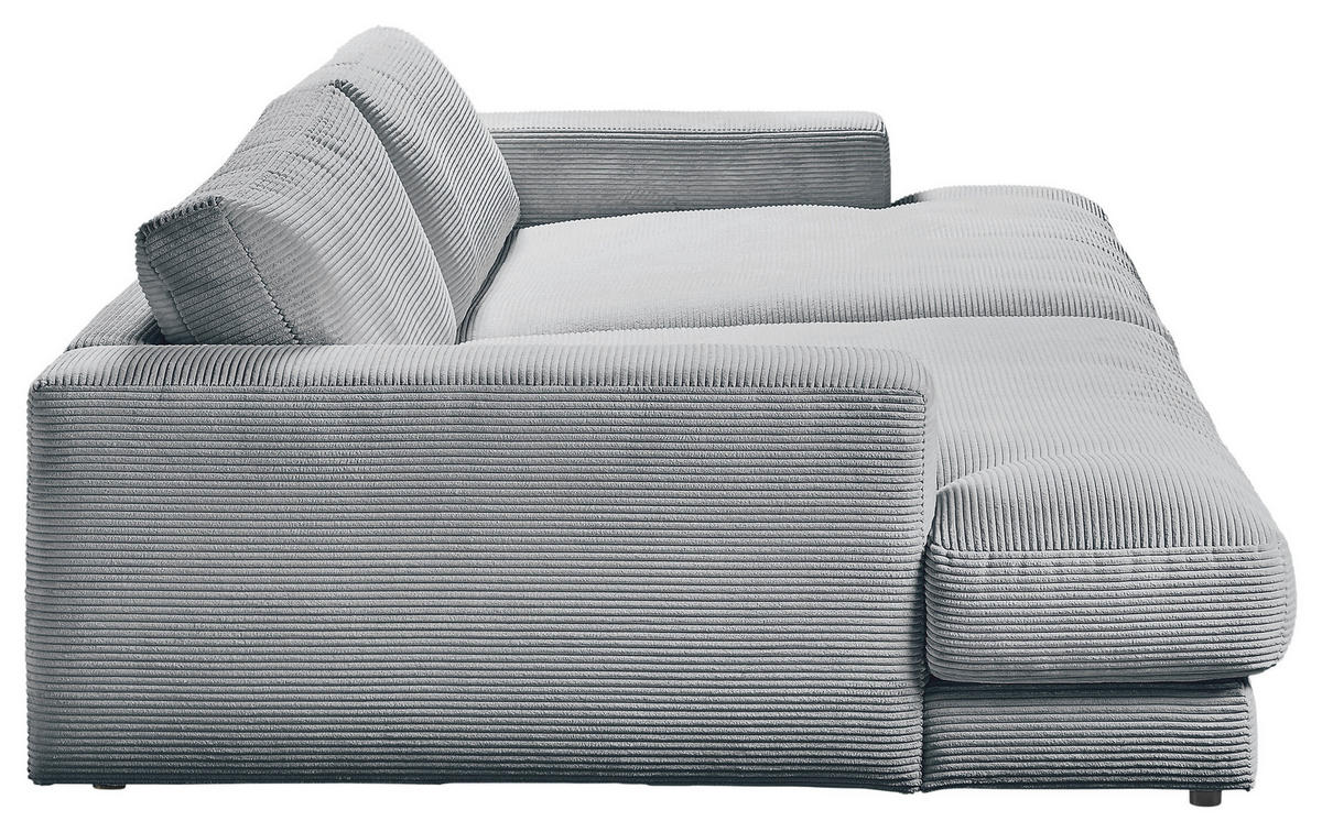 MEGASOFA in Cord Grau  - Schwarz/Grau, Design, Kunststoff/Textil (290/86/170cm) - Pure Home Lifestyle