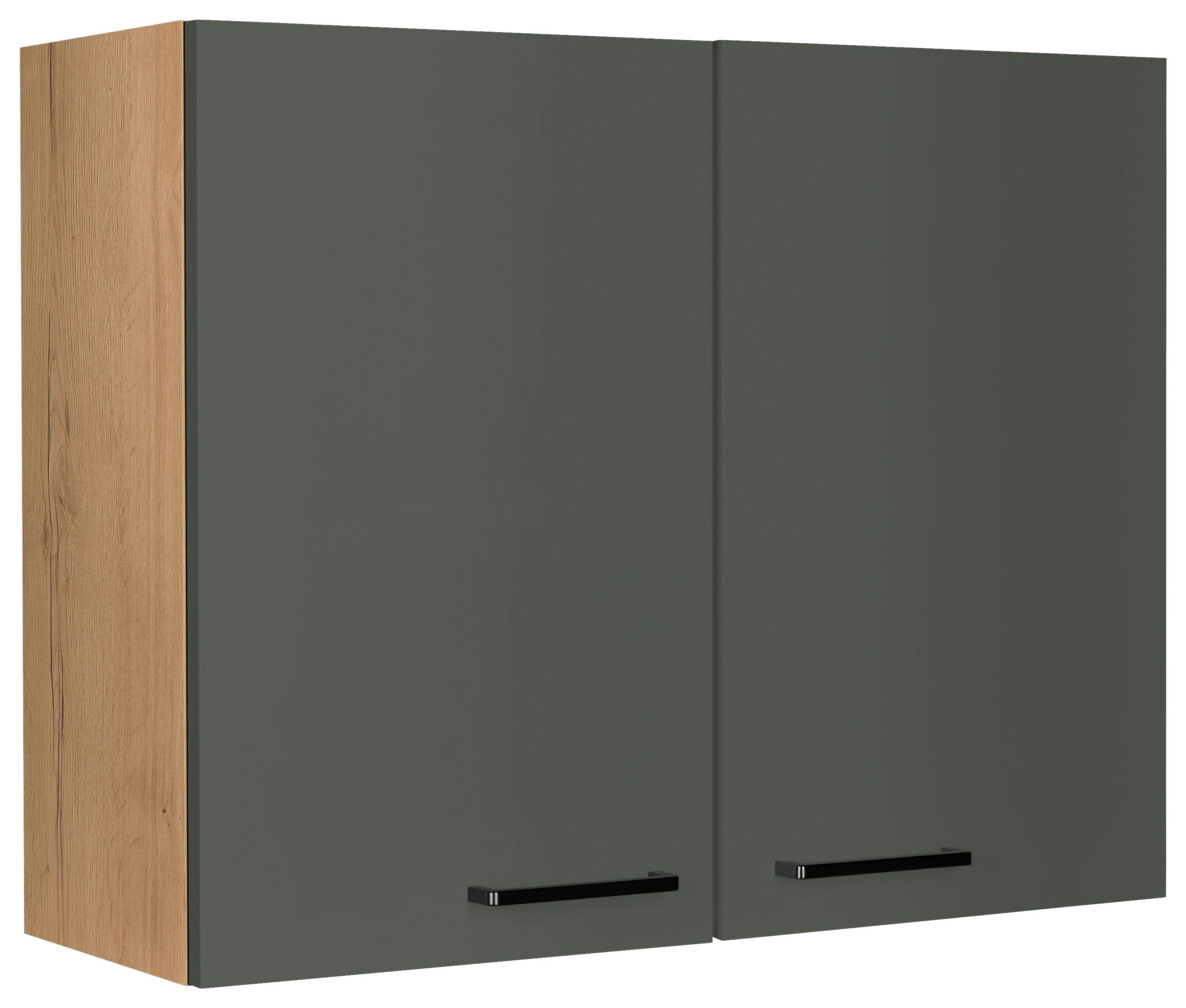Nobilia Küchenoberschrank Easytouch Grün, Eiche 90x72x35 cm