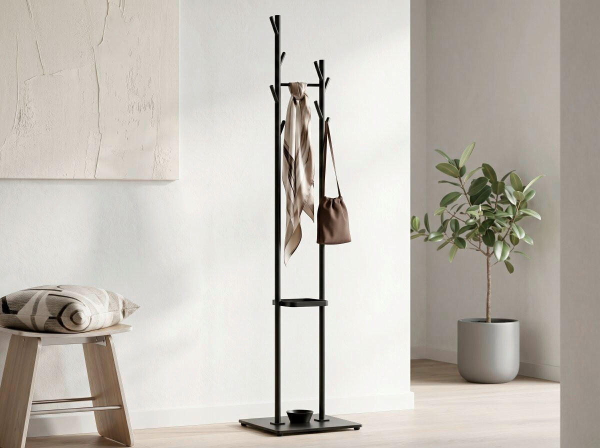 GARDEROBENSTÄNDER in Schwarz 35/170/35 cm   - Schwarz, Design, Metall (35/170/35cm) - Xora