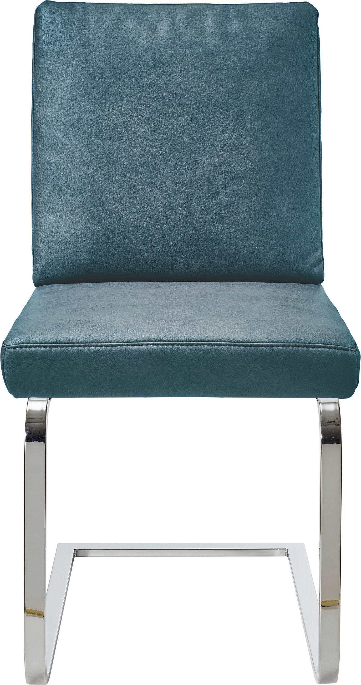 SCHWINGSTUHL  in Stahl Mikrofaser  - Chromfarben/Graublau, Design, Textil/Metall (46/92/60cm) - Dieter Knoll