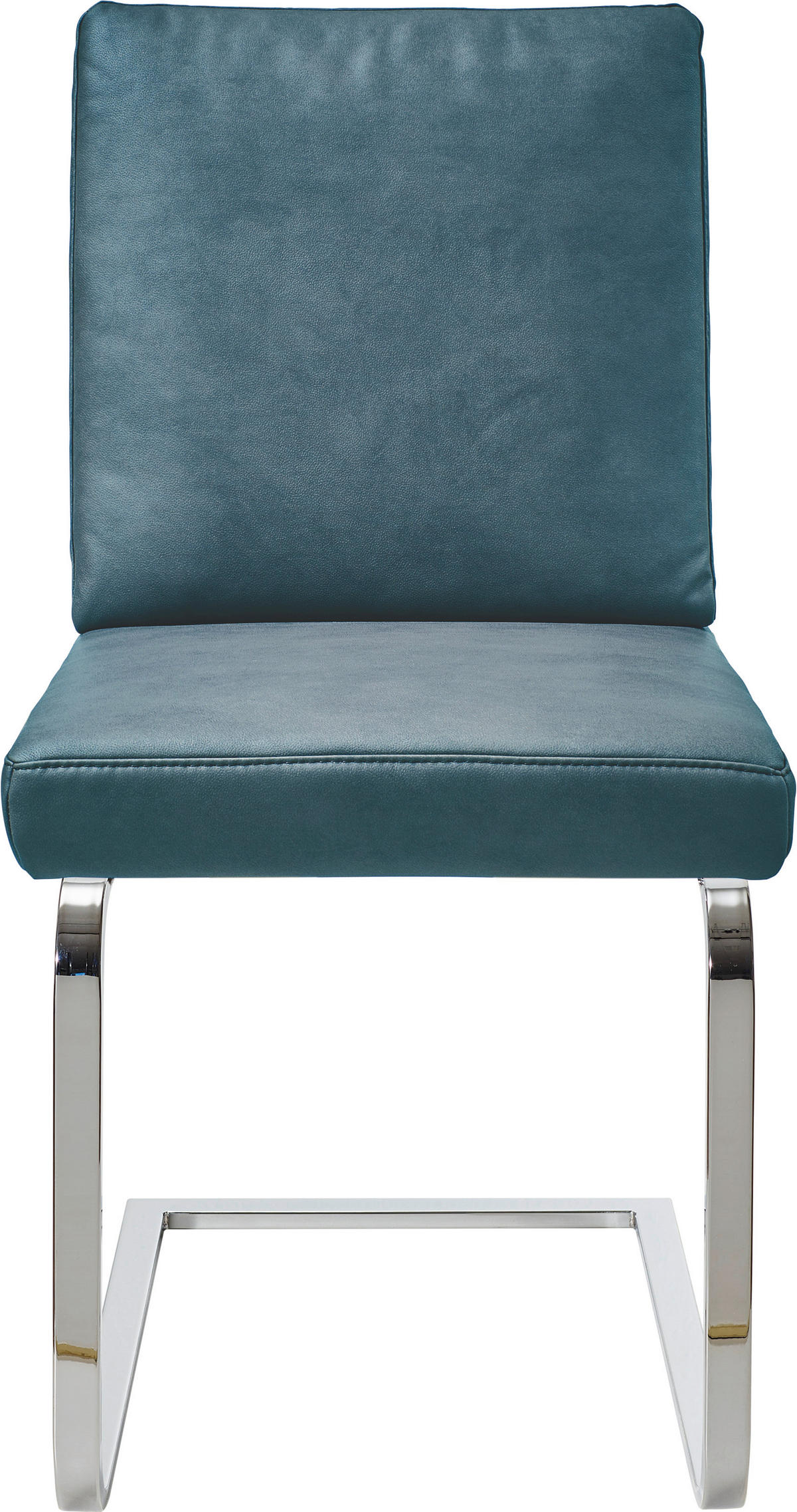 SCHWINGSTUHL  in Stahl Mikrofaser  - Chromfarben/Graublau, Design, Textil/Metall (46/92/60cm) - Dieter Knoll