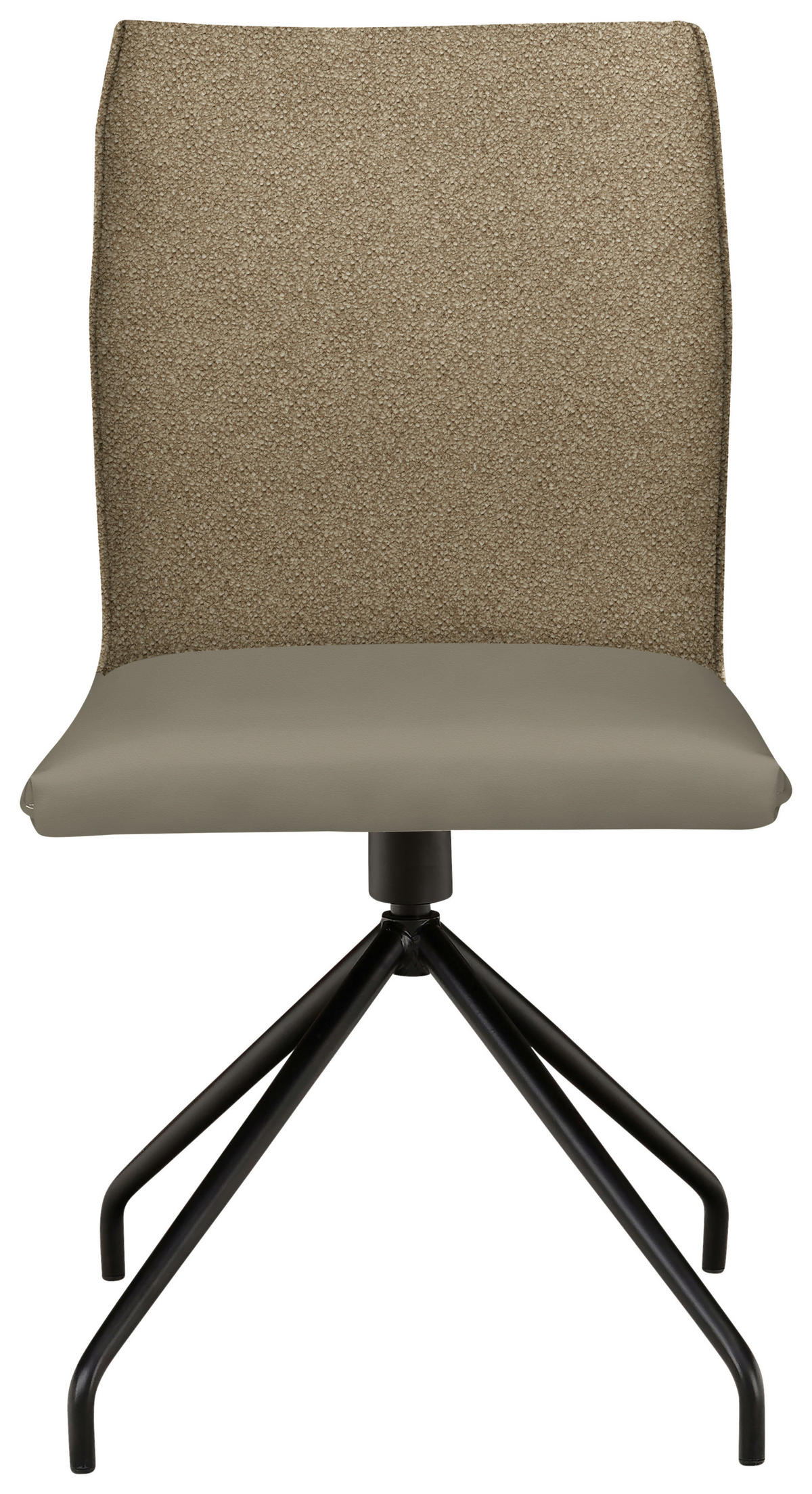 STUHL  in Stahl Webstoff, Mikrofaser Metall, Textil  - Graubraun/Schwarz, Design, Textil/Metall (49/91/60cm) - Moderano