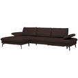 ECKSOFA in Echtleder Braun  - Schwarz/Braun, Design, Leder/Metall (157/325cm) - Dieter Knoll