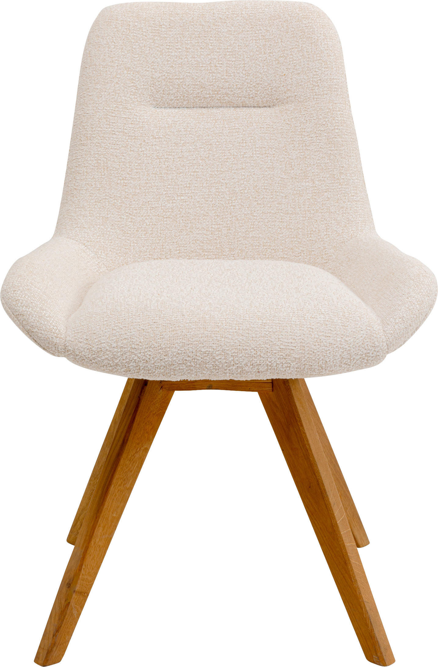 STUHL  Sitzfläche 180° drehbar Webstoff  Weiß, Eichefarben  - Eichefarben/Weiß, Natur, Holz/Textil (56/86/62cm) - Kare-Design